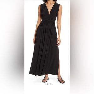 Halogen V-neck Knit Maxi Dress